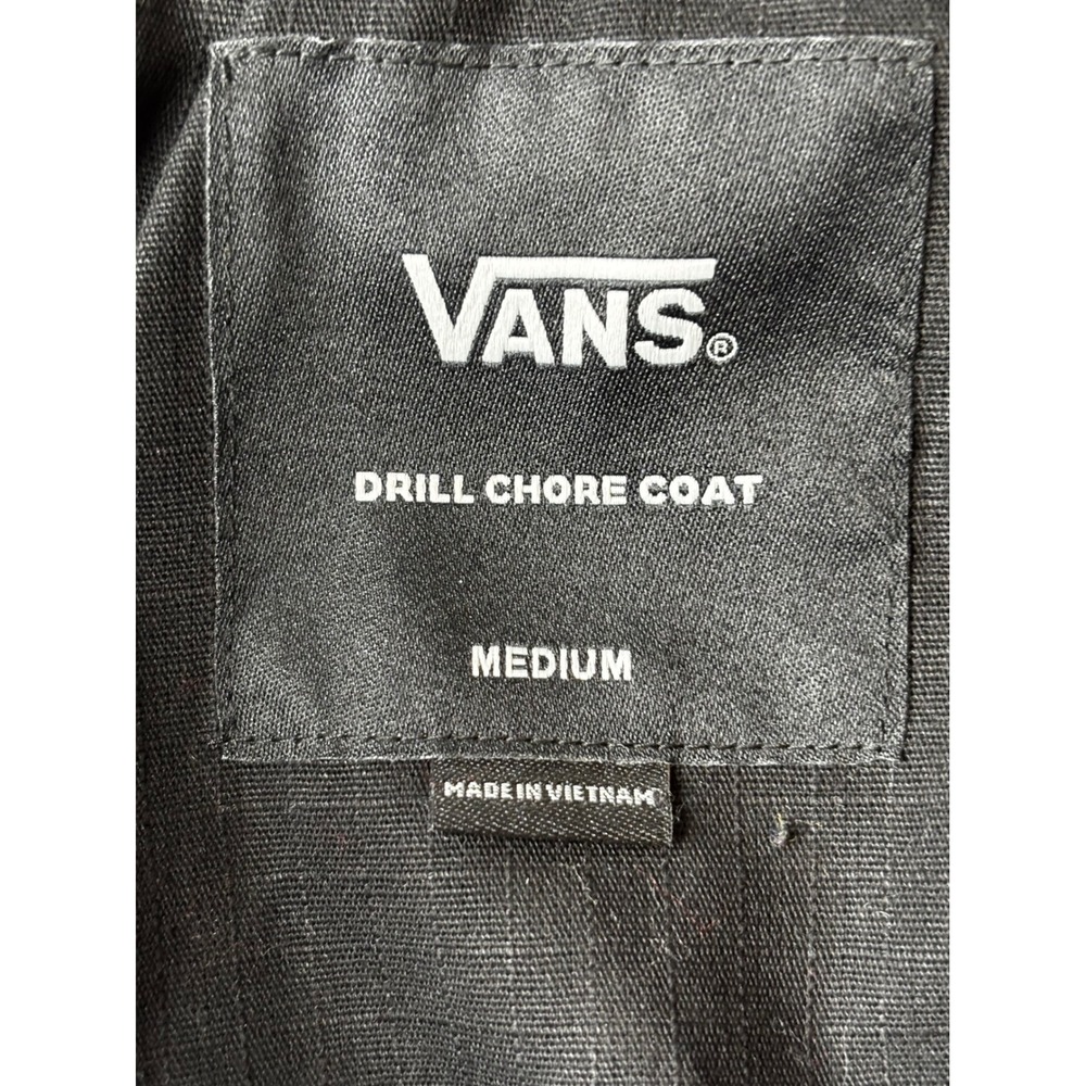 Vans Drill Chore Coat Men Size M Black Ripstop Jacket Invisible Hood VN0A3WFZBLK - Picture 5 of 14
